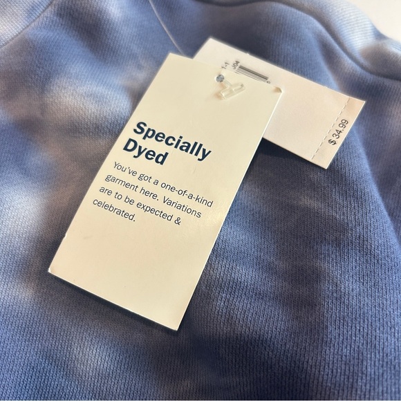 Old Navy Blue Tie Dye Oversized Sweater with Fitted Sleeves Unique Dye SZ XL - Picture 7 of 8